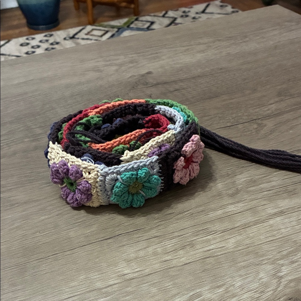 Multicolor Crochet Flower Belt - Women Accessories